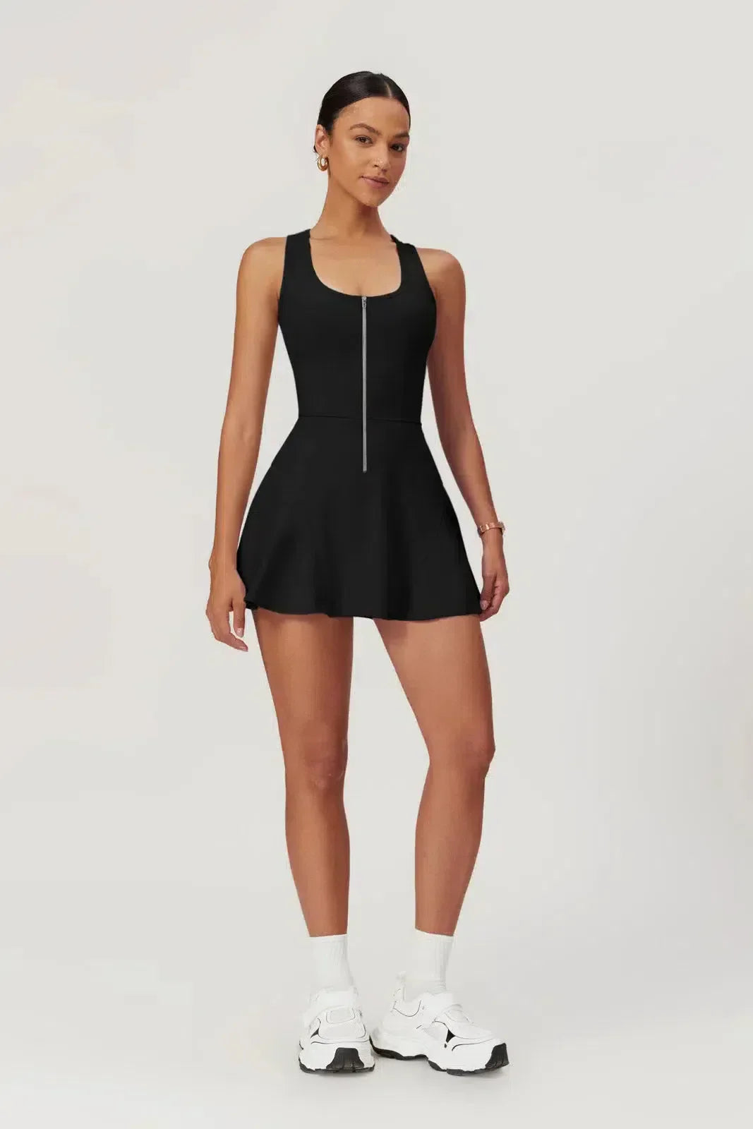Delphine – Built-in shorts – Active mini dress-10174780047687-Ivory Ombre