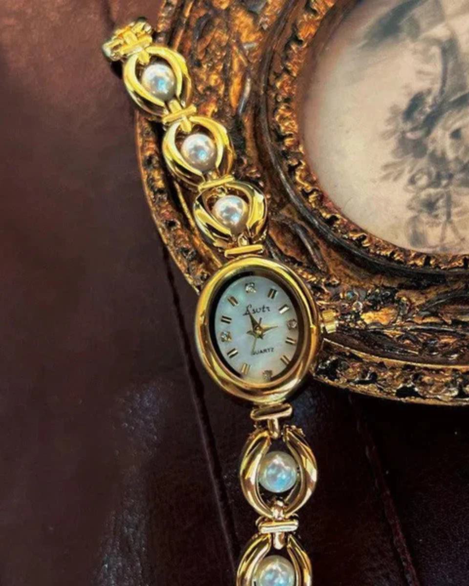Dorina – Faux pearl details – Vintage watch-10173356179783-Ivory Ombre