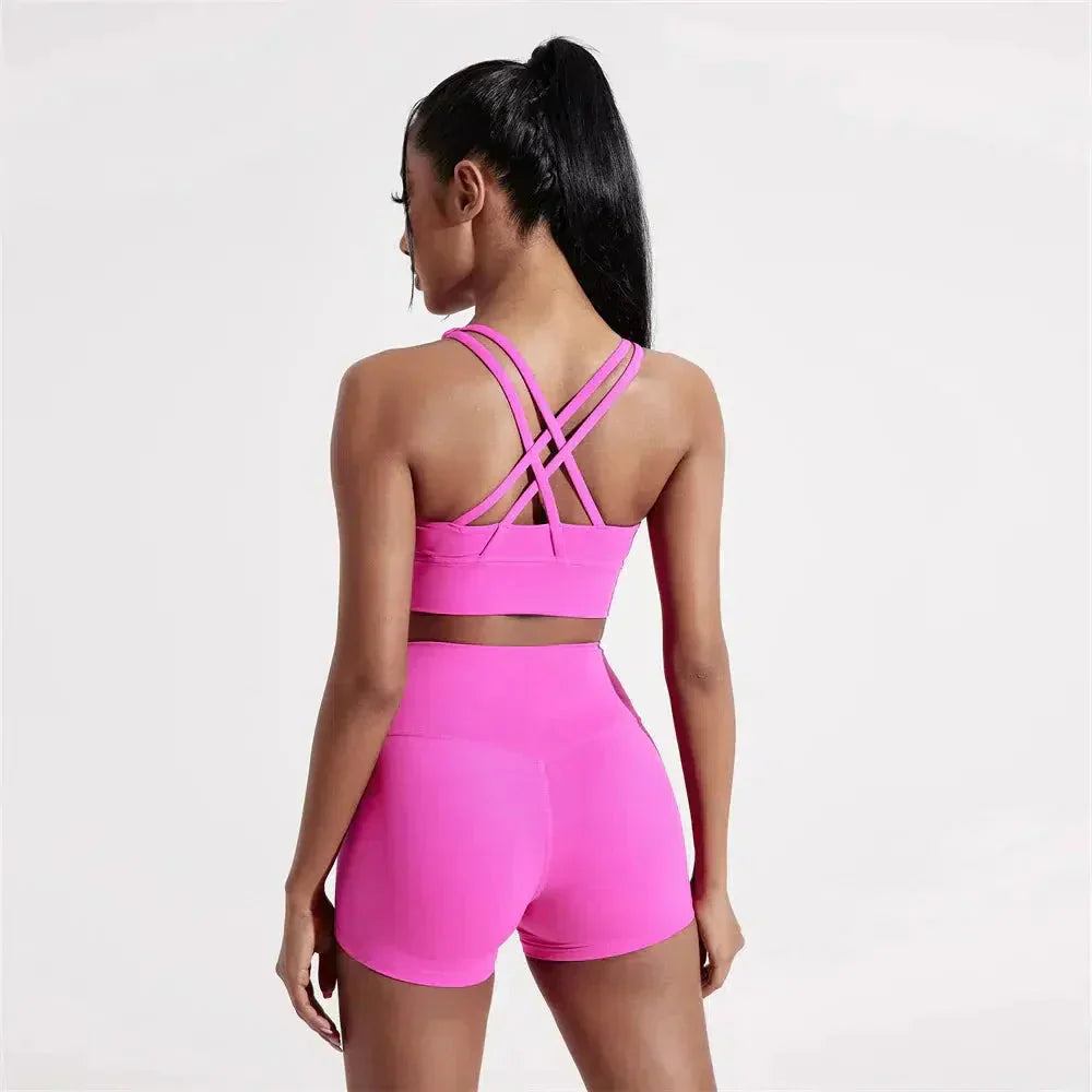 Elettra – Bold summer colors – Colorful activewear set-10174860853575-Ivory Ombre