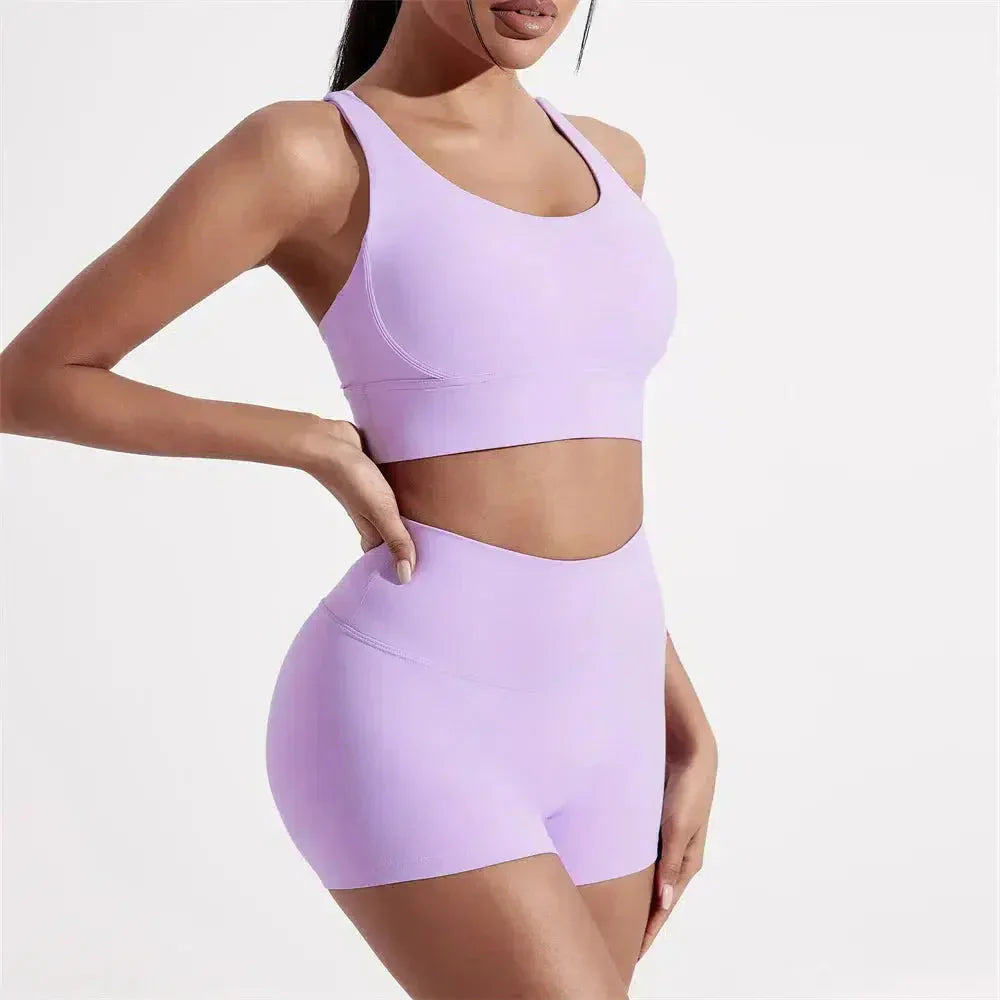 Elettra – Bold summer colors – Colorful activewear set-10174860853575-Ivory Ombre