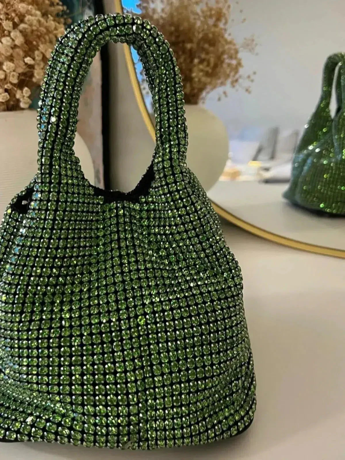 Eloise – Rhinestone embellishments – Mini bucket bag-10174665556295-Ivory Ombre