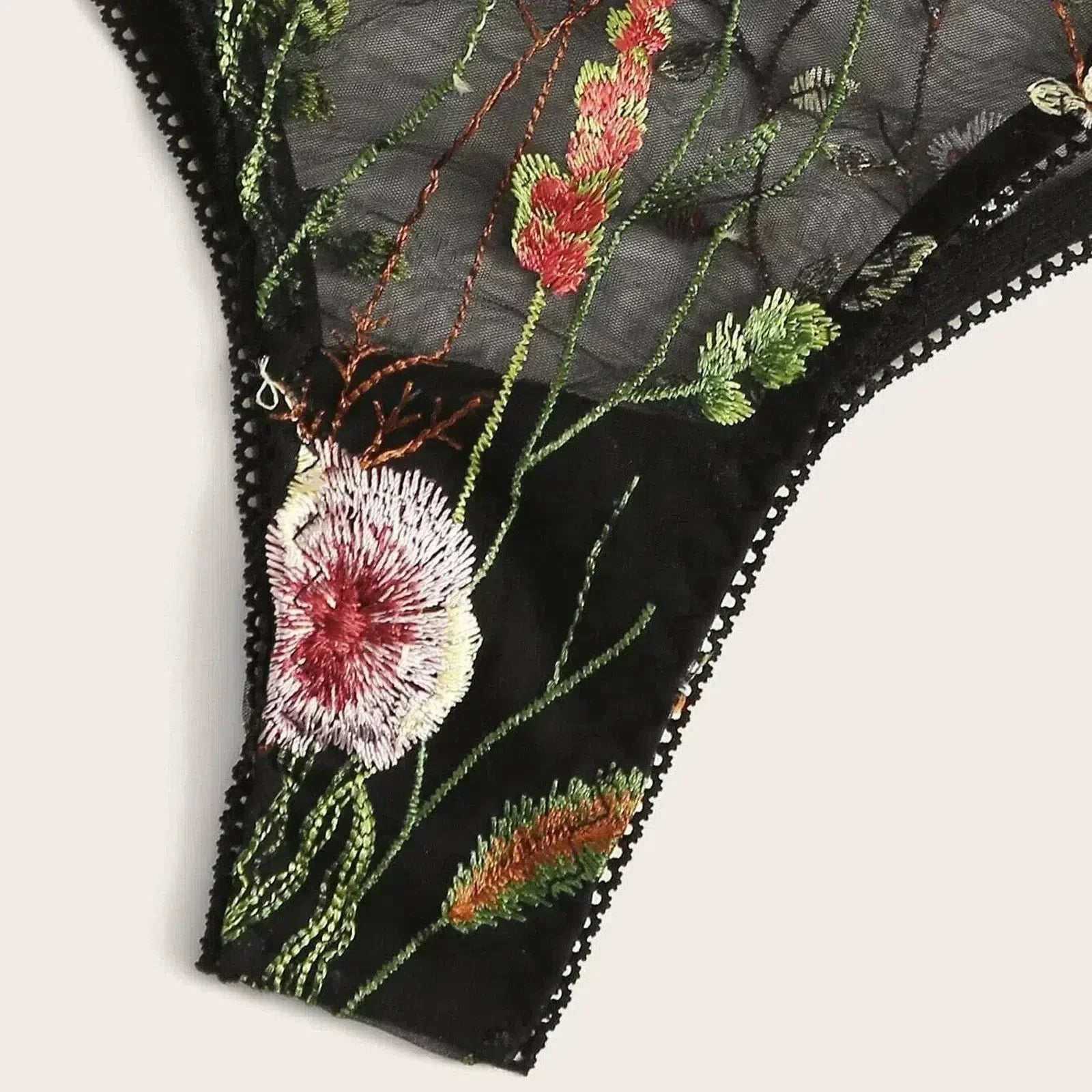 Enchanted Garden – Floral embroidery – Lace bra set-10174861050183-Ivory Ombre