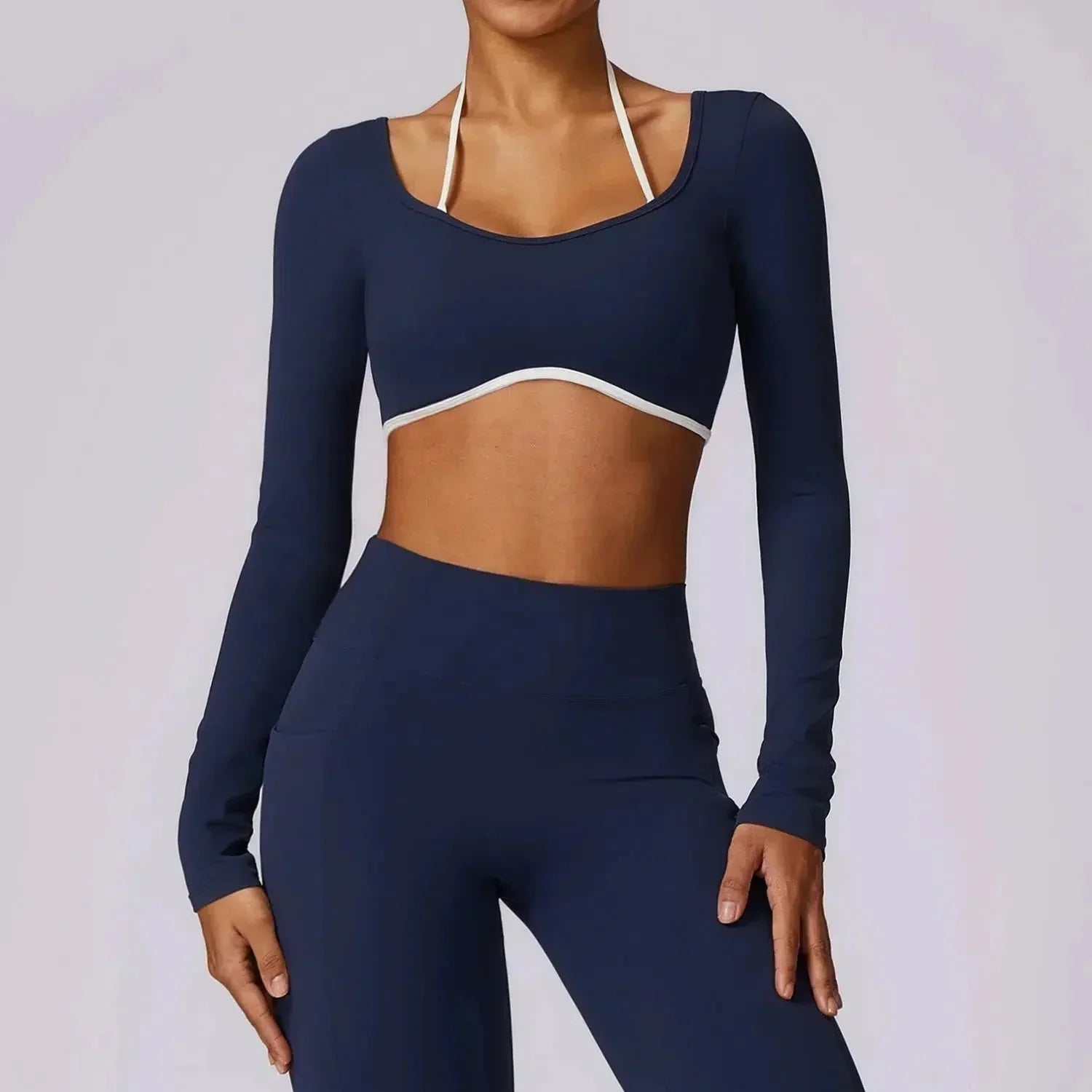 Erminia – Compressive fabric – V-cut gym set-10174860689735-Ivory Ombre