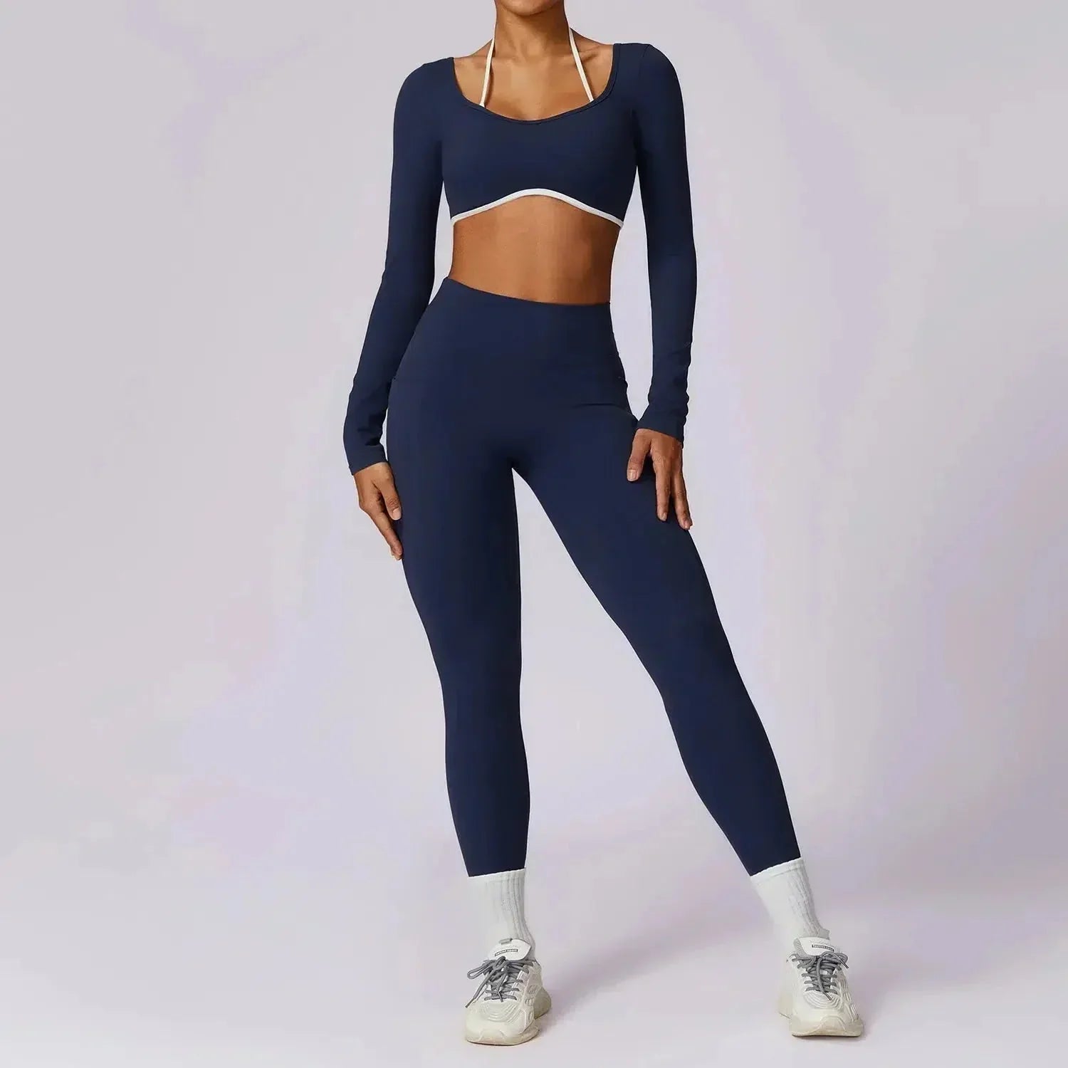 Erminia – Compressive fabric – V-cut gym set-10174860689735-Ivory Ombre