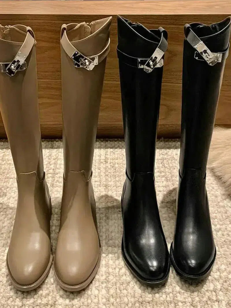 Fabiana – Silver-tone buckle – Vegan leather boots-10174760091975-Ivory Ombre