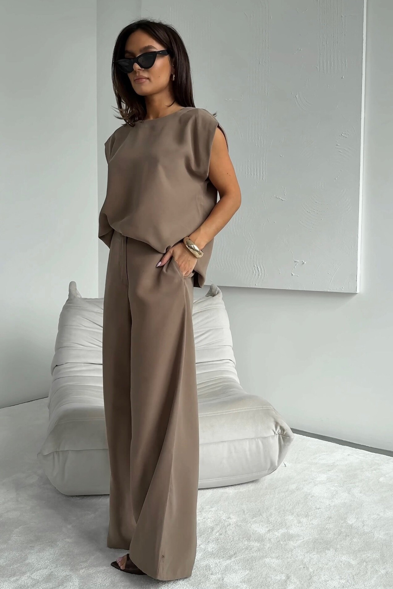 Fayenne – Minimalist cut – Wide leg co-ord set-10195576881479-Ivory Ombre