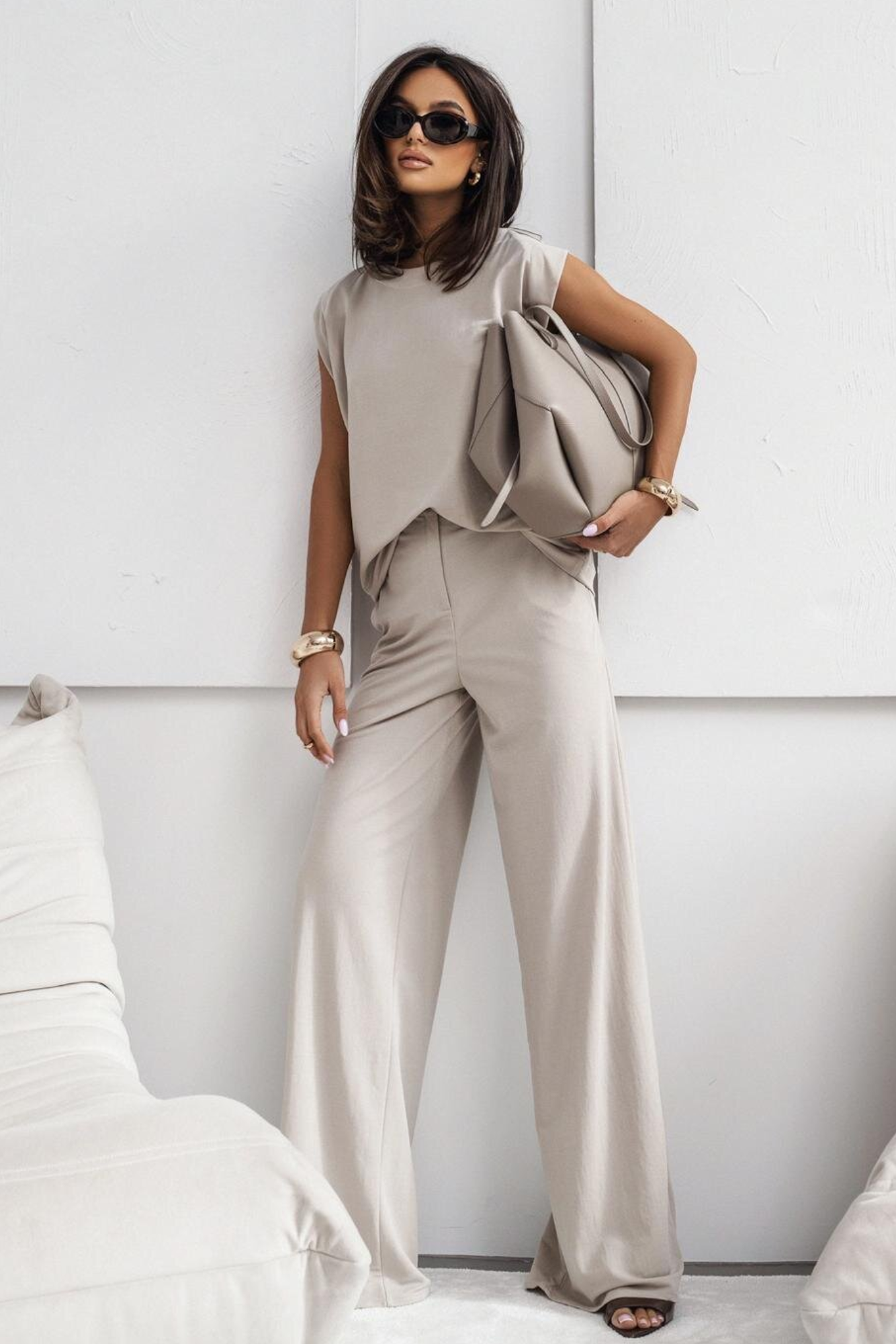 Fayenne – Minimalist cut – Wide leg co-ord set-10195576881479-Ivory Ombre
