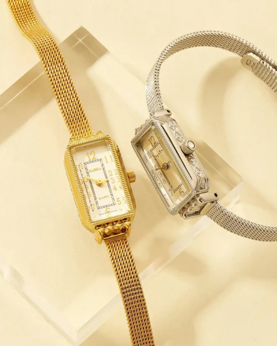 Fleur – Vintage-inspired – Mesh bracelet watch-10173355393351-Ivory Ombre