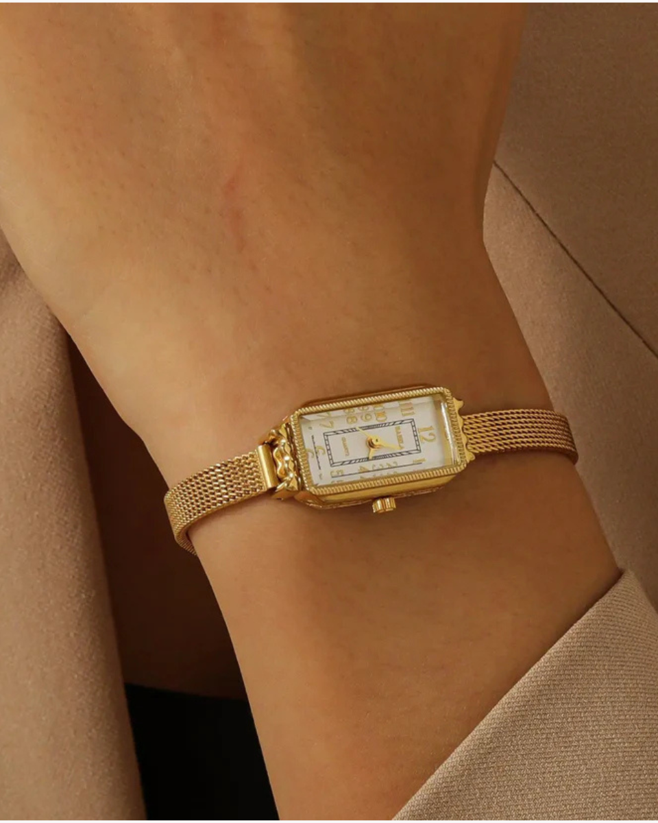 Fleur – Vintage-inspired – Mesh bracelet watch-10173355393351-Ivory Ombre