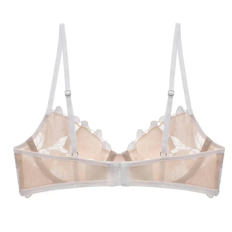Florisse – Mesh flower embroidered – Lingerie set-10174861377863-Ivory Ombre
