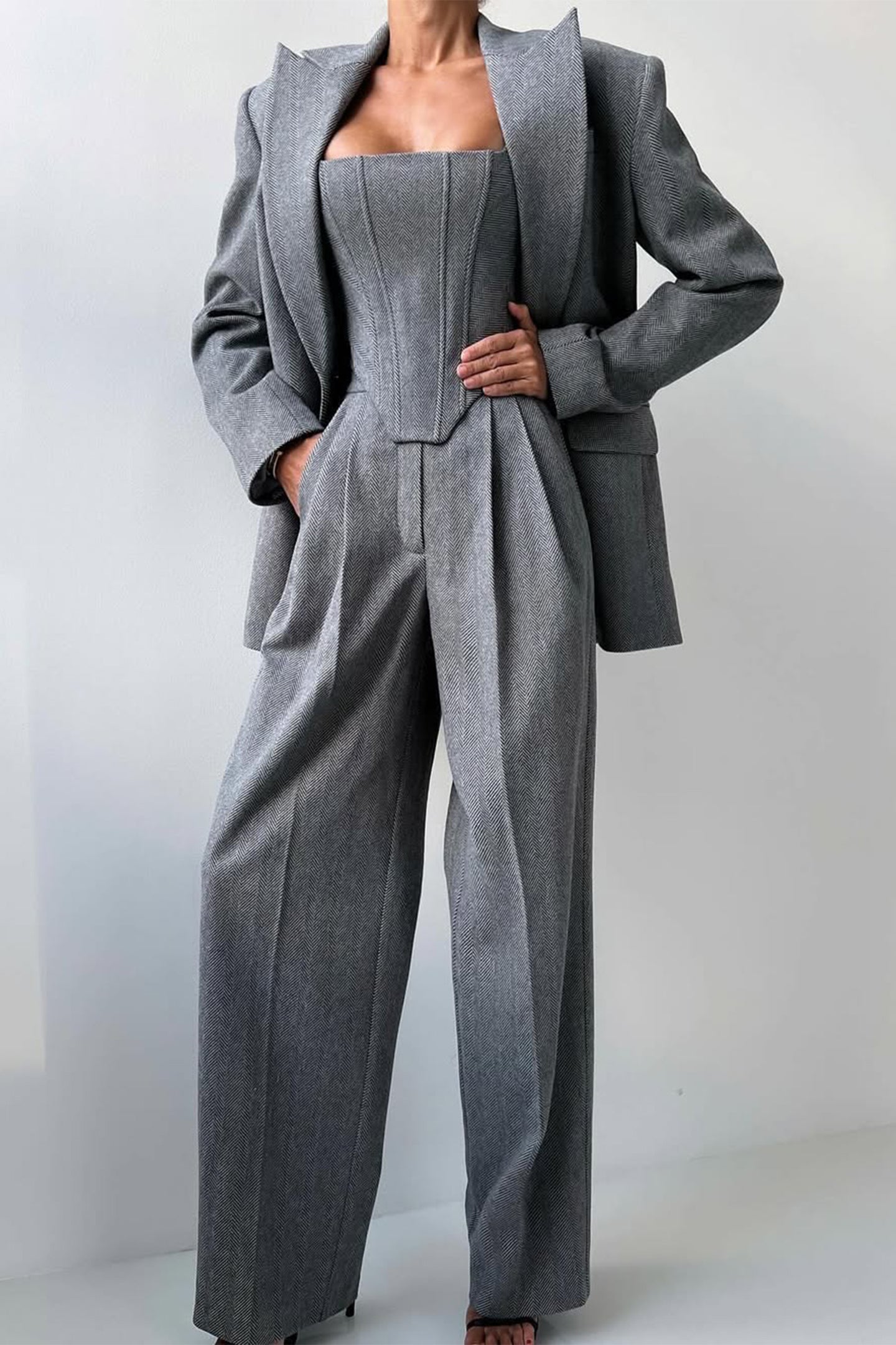 Georgia – Power refined – Blazer set-10174757142855-Ivory Ombre