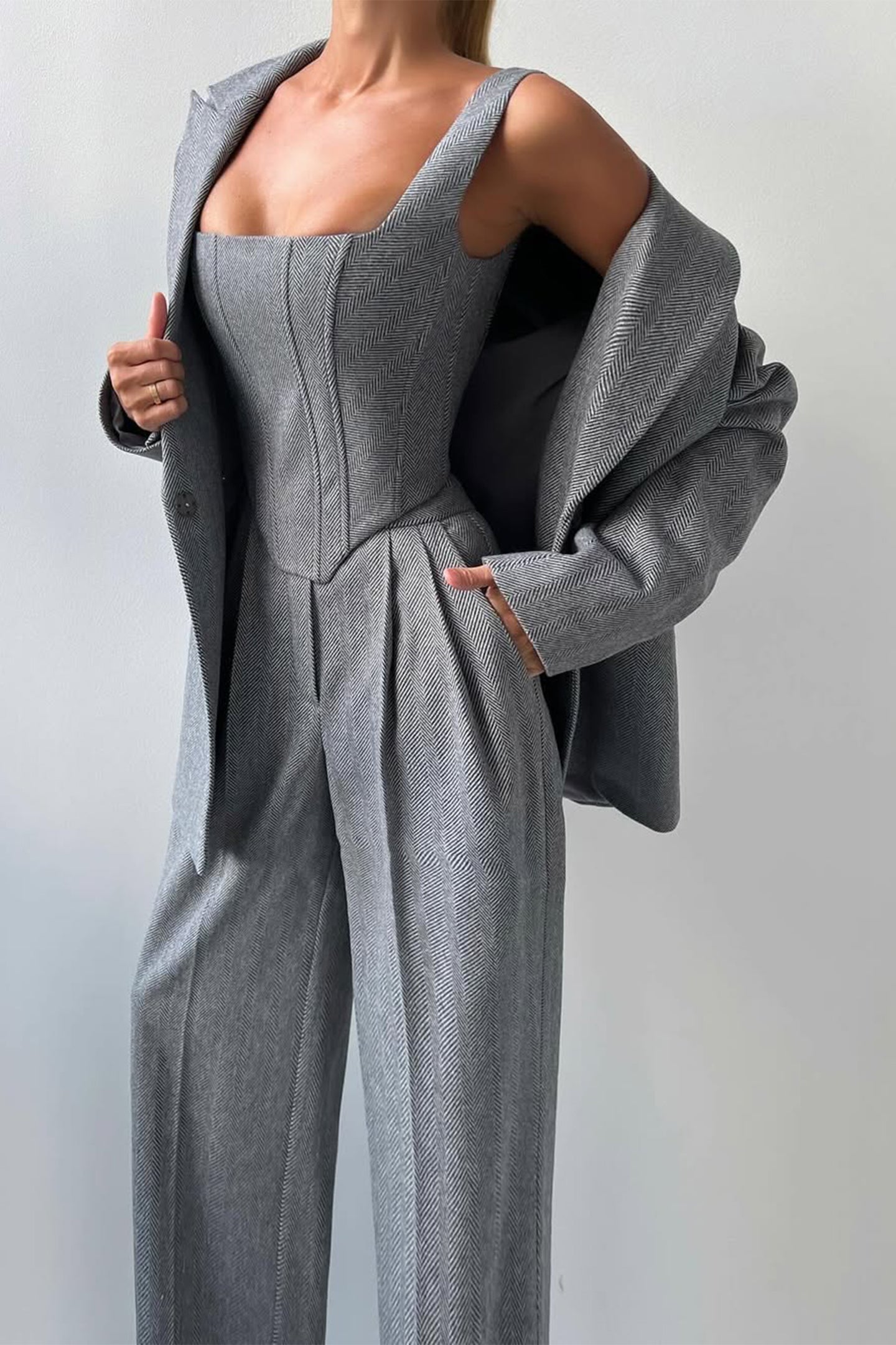 Georgia – Power refined – Blazer set-10174757142855-Ivory Ombre