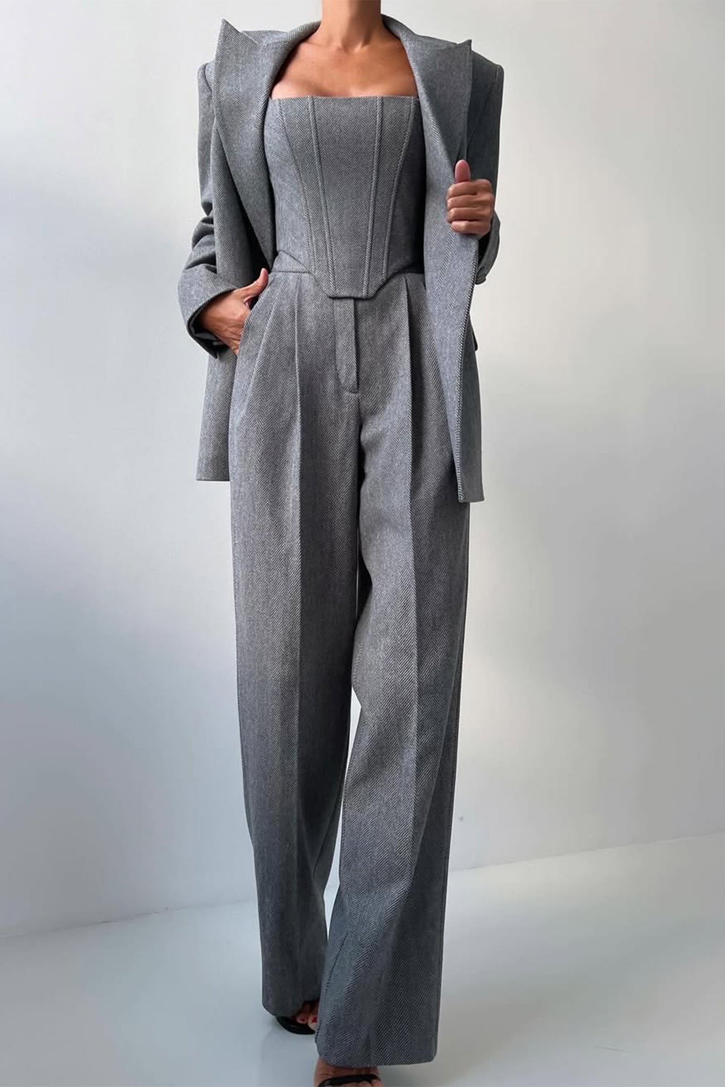 Georgia – Power refined – Blazer set-10174757142855-Ivory Ombre