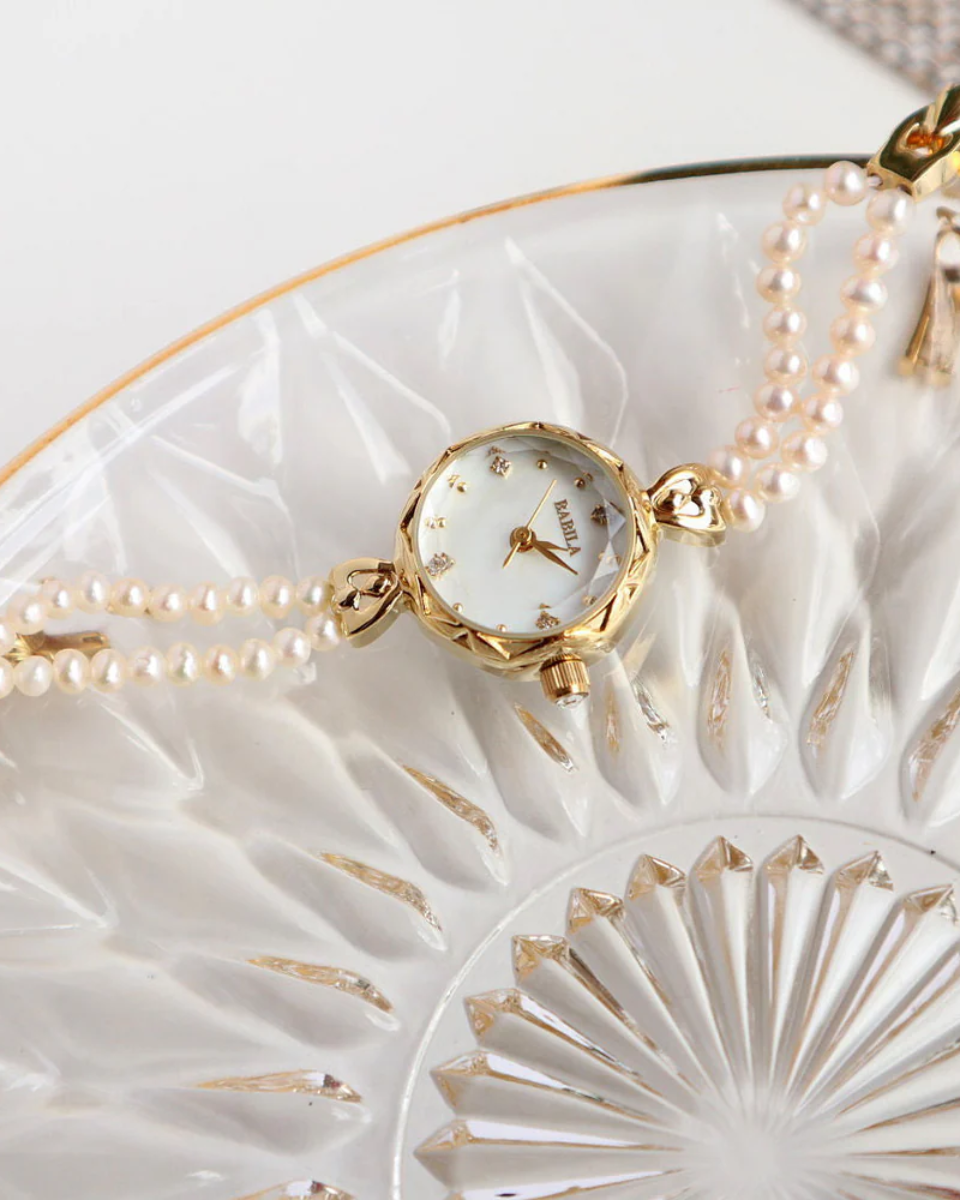 Horélie – Double-strand pearl bracelet – Vintage watch-10173355983175-Ivory Ombre