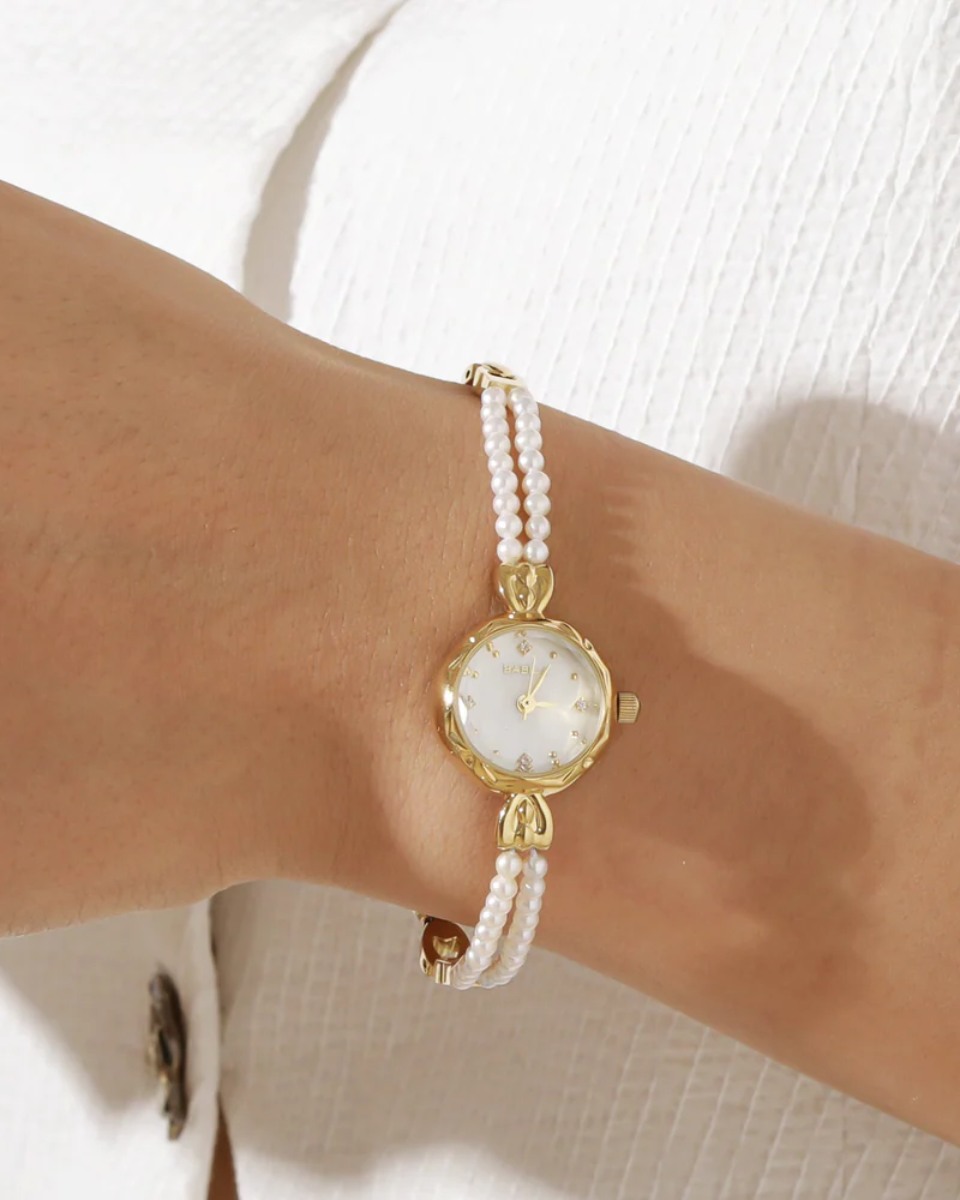 Horélie – Double-strand pearl bracelet – Vintage watch-10173355983175-Ivory Ombre
