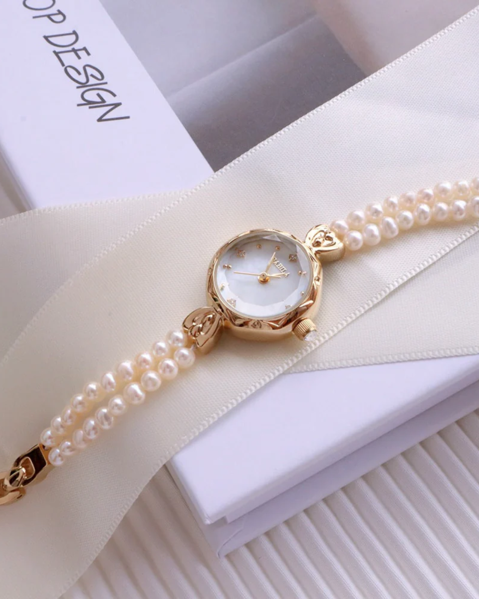 Horélie – Double-strand pearl bracelet – Vintage watch-10173355983175-Ivory Ombre