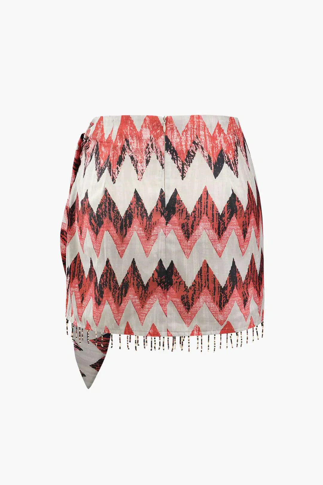 Ida – Unique design – Printed knot mini skirt-10174844371271-Ivory Ombre