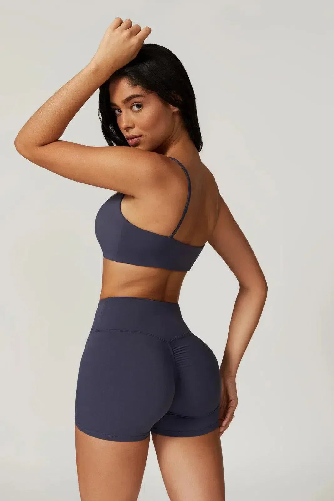 Idalia – V-waist design – Sports bra & shorts set-10174860362055-Ivory Ombre
