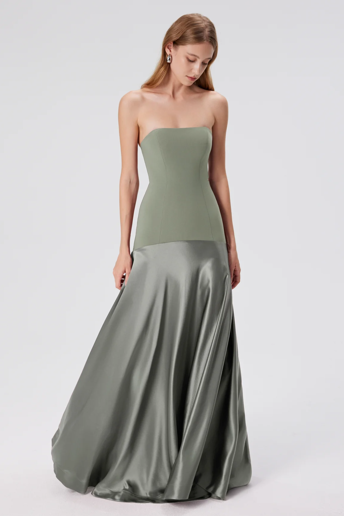 Isavelle – Sculpted fit – Strapless evening gown-10178271904071-Ivory Ombre