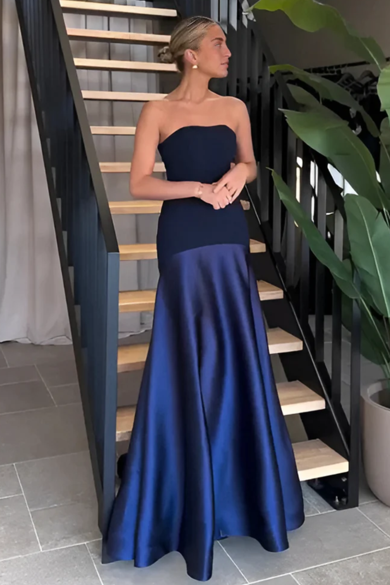Isavelle – Sculpted fit – Strapless evening gown-10178271904071-Ivory Ombre