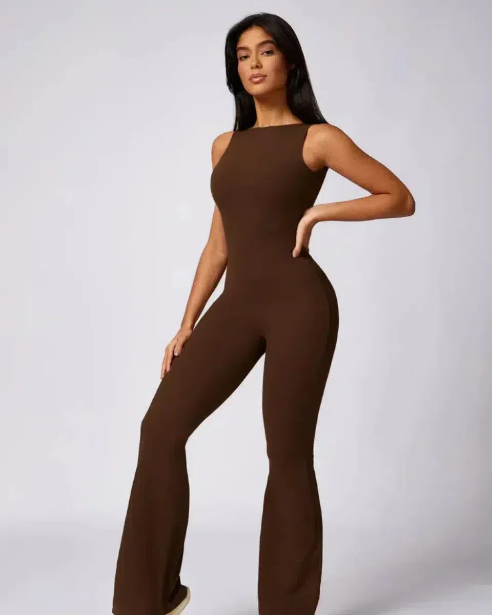 Kalani – Open-back design – Workout jumpsuit-10174779621703-Ivory Ombre