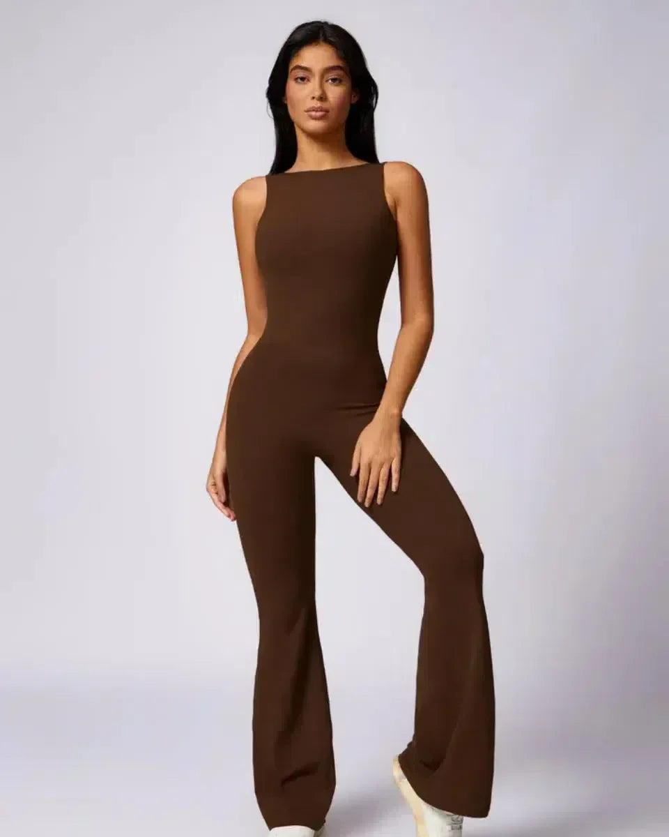 Kalani – Open-back design – Workout jumpsuit-10174779621703-Ivory Ombre