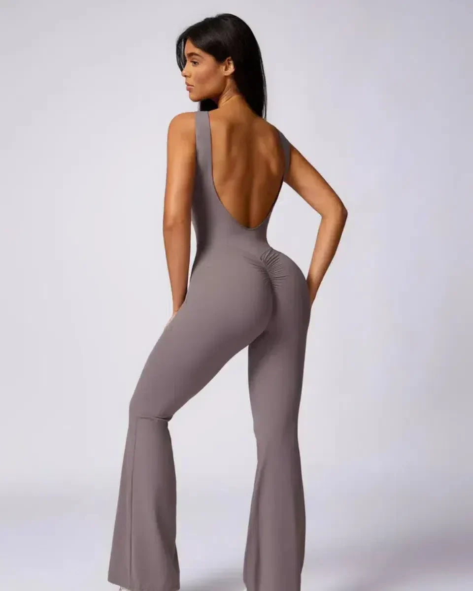 Kalani – Open-back design – Workout jumpsuit-10174779621703-Ivory Ombre