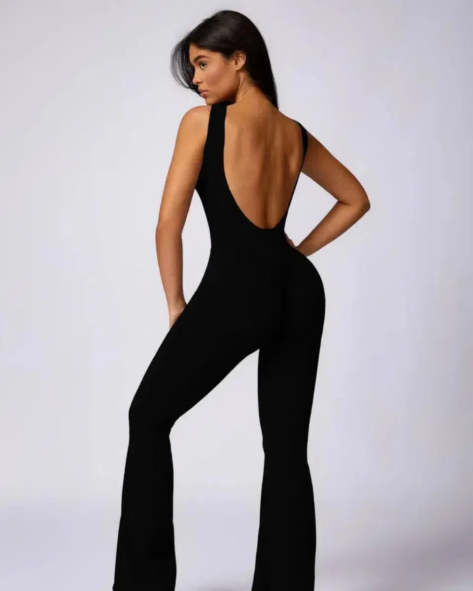 Kalani – Open-back design – Workout jumpsuit-10174779621703-Ivory Ombre