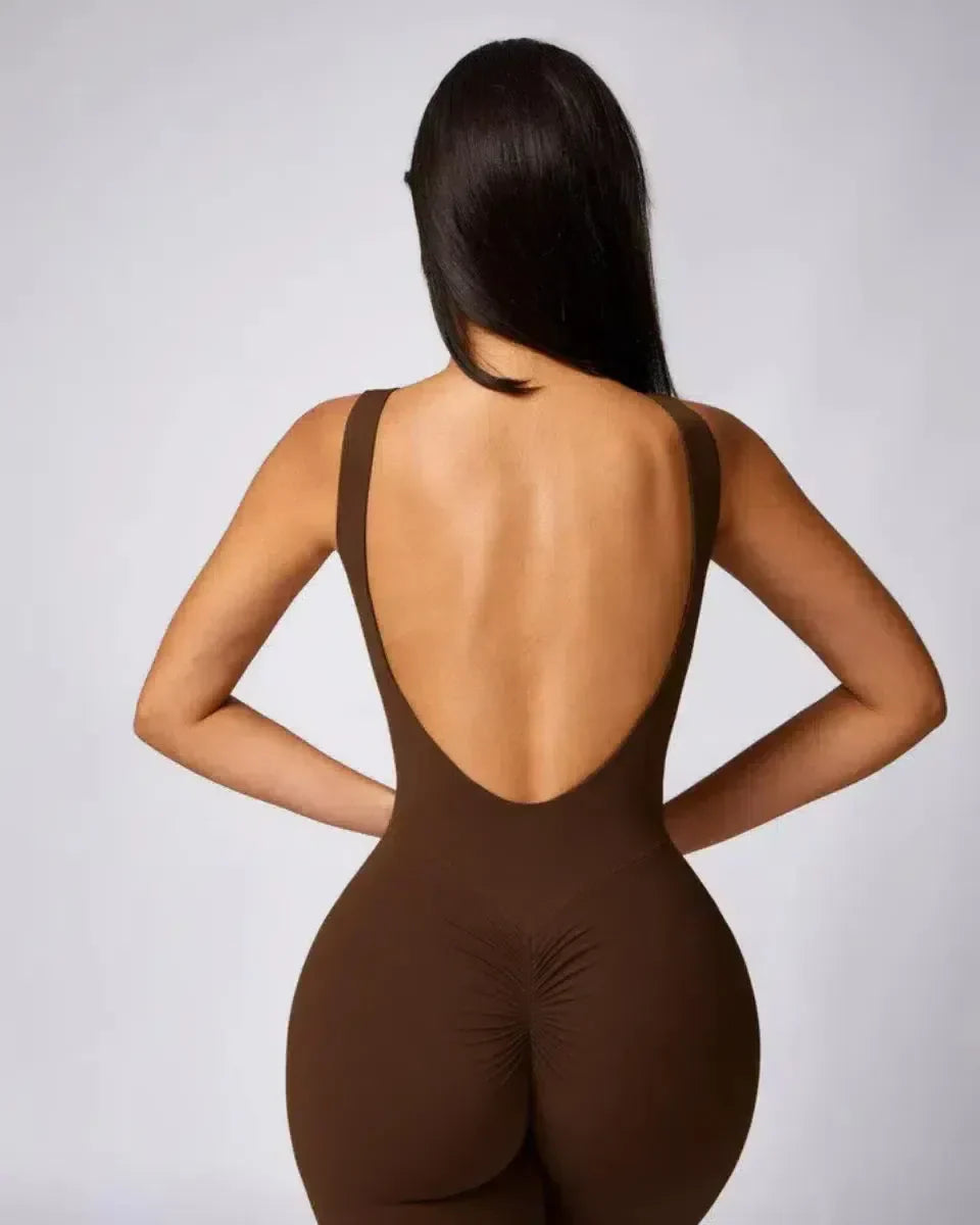 Kalani – Open-back design – Workout jumpsuit-10174779621703-Ivory Ombre