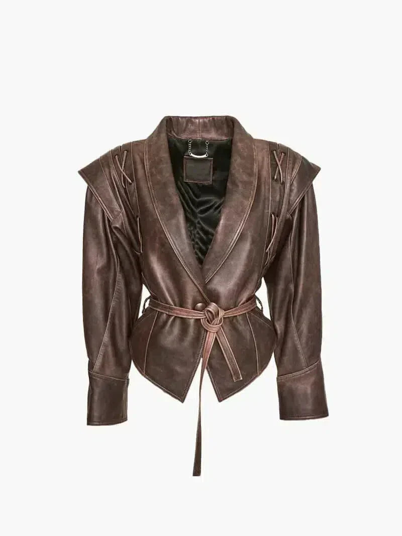 Katniss – Western-inspired style – Leather jacket-10174771986759-Ivory Ombre