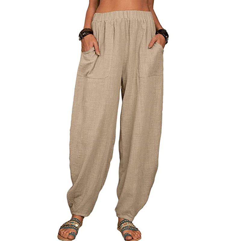 Leona – Relaxed linen blend – Wide leg trousers-10174855053639-Ivory Ombre