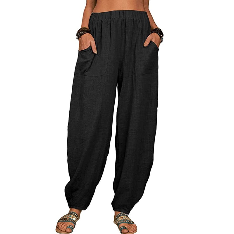 Leona – Relaxed linen blend – Wide leg trousers-10174855053639-Ivory Ombre