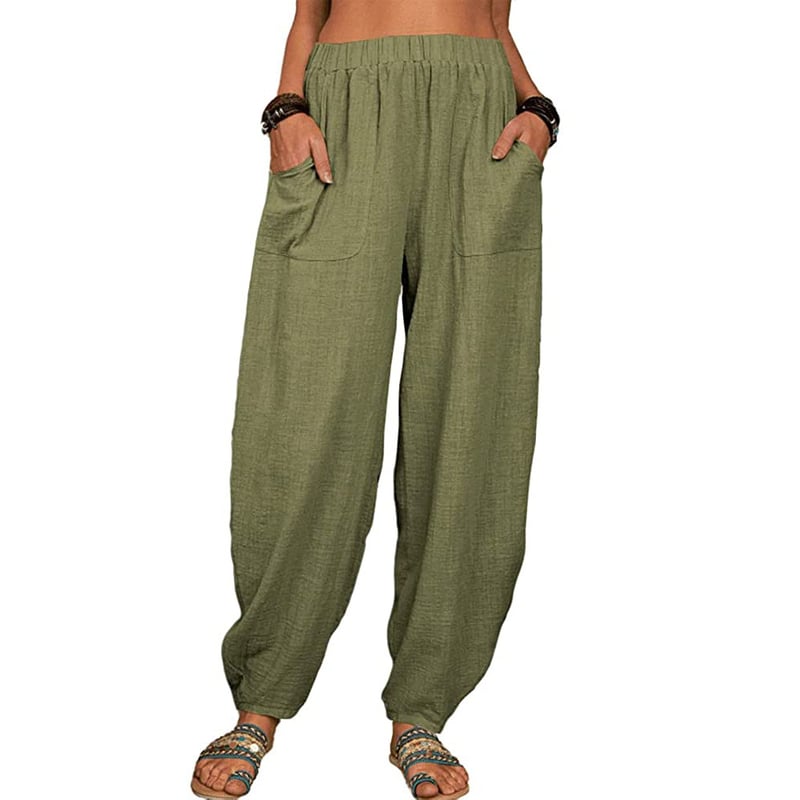 Leona – Relaxed linen blend – Wide leg trousers-10174855053639-Ivory Ombre