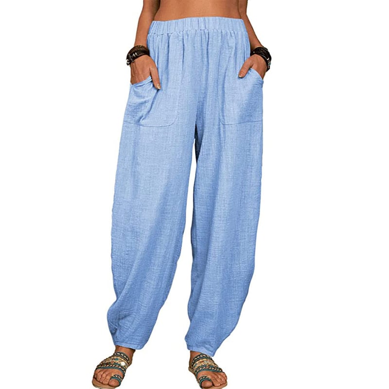Leona – Relaxed linen blend – Wide leg trousers-10174855053639-Ivory Ombre