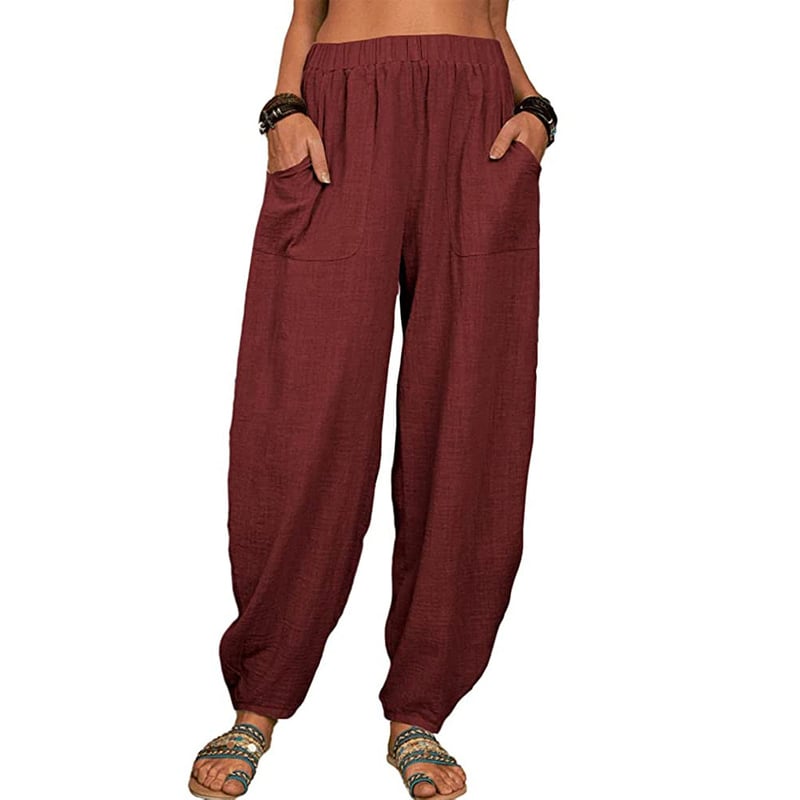 Leona – Relaxed linen blend – Wide leg trousers-10174855053639-Ivory Ombre