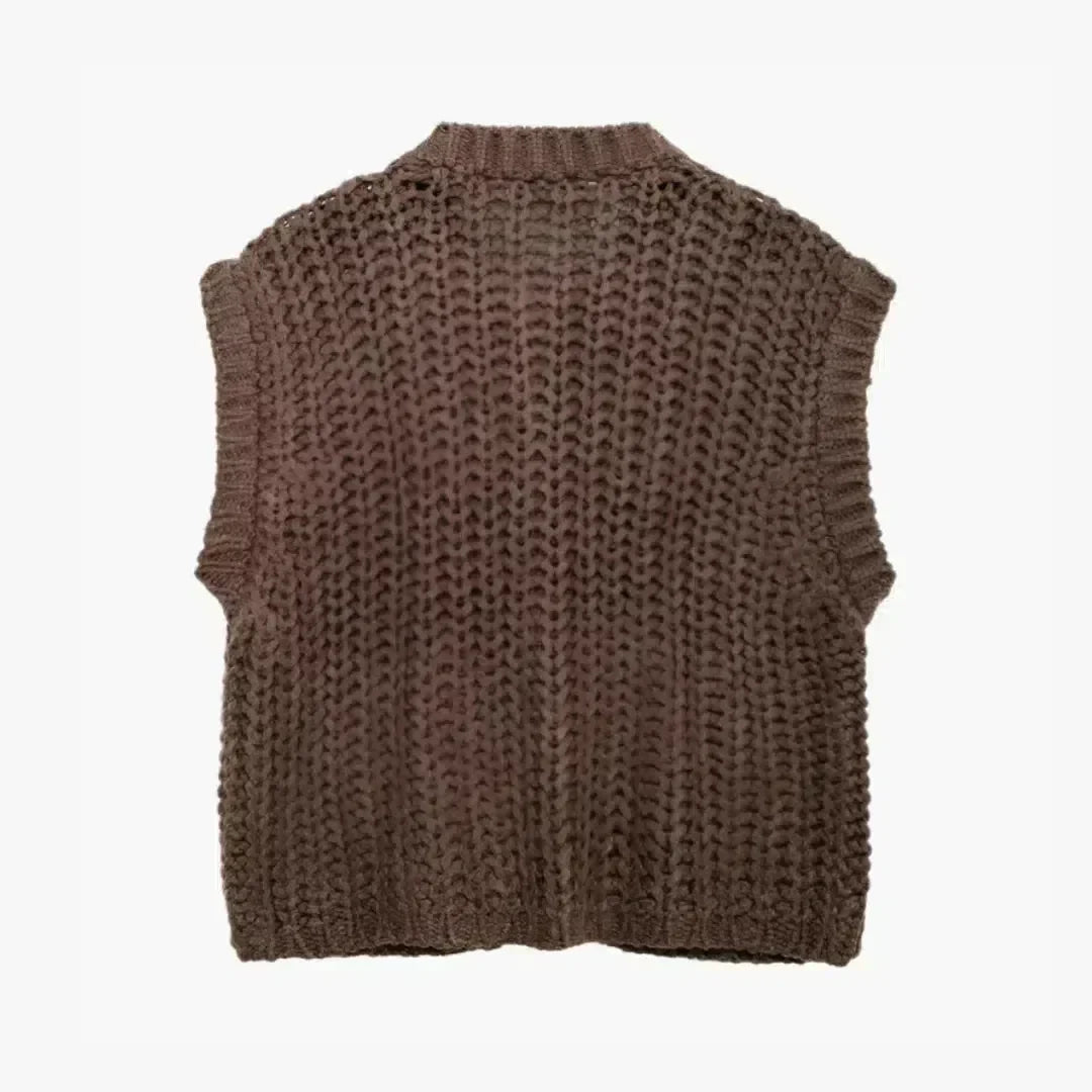 Leonelle – Button detailing – Sweater vest-10174842896711-Ivory Ombre
