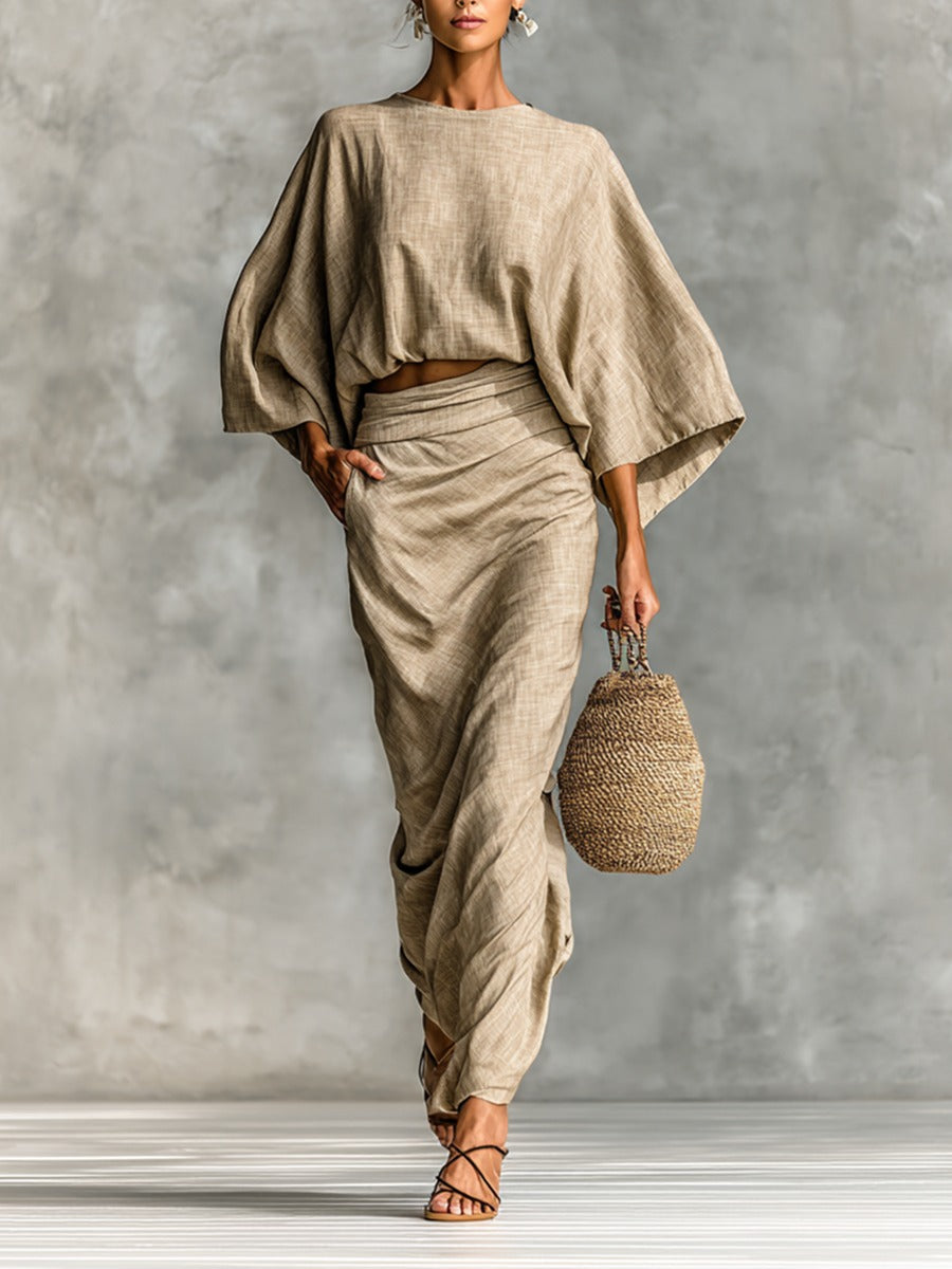Leravelle – Draped elegance – Two-piece set