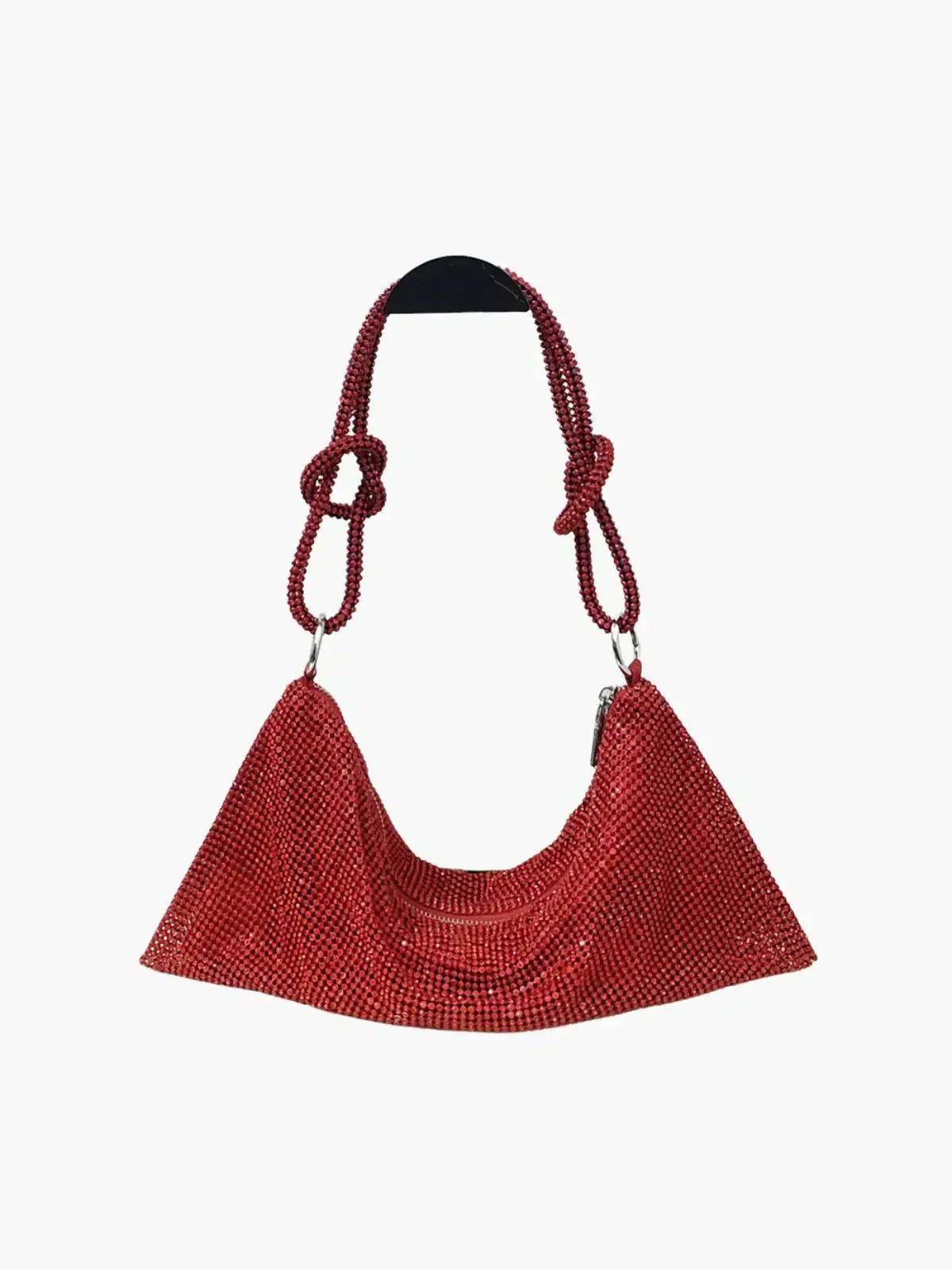 Liana – Knotted handle – Crystal mesh shoulder bag-10174662279495-Ivory Ombre
