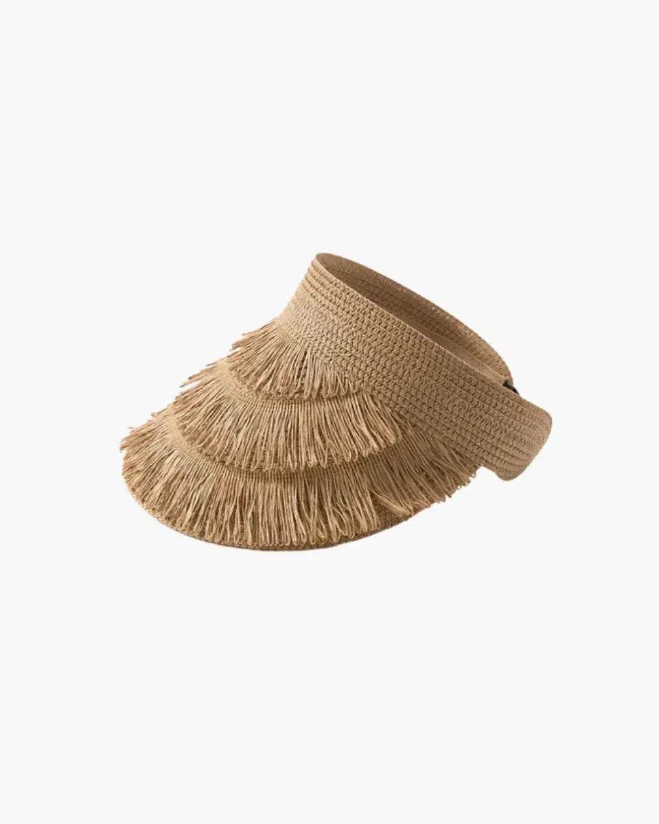 Lorielle – Summer fringe – Wide-brim visor-10174659854663-Ivory Ombre