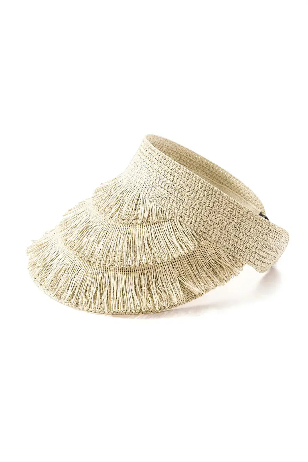 Lorielle – Summer fringe – Wide-brim visor-10174659854663-Ivory Ombre