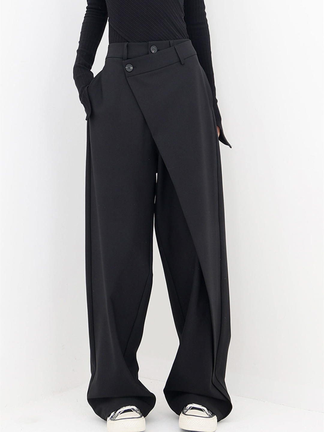 Lunafina – Asymmetric overlay – Wide-leg trousers-10174843060551-Ivory Ombre