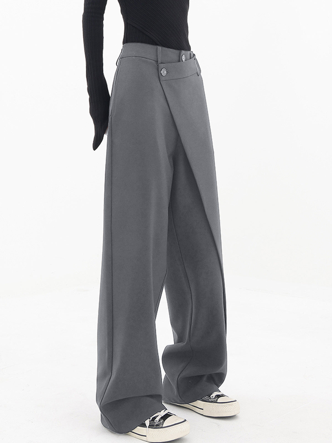 Lunafina – Asymmetric overlay – Wide-leg trousers-10174843060551-Ivory Ombre
