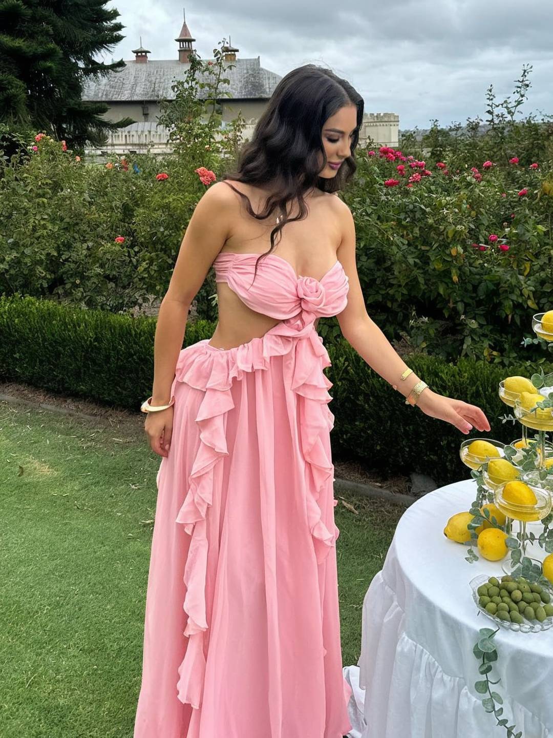 Lunessa – Draped chiffon – Evening gown-10178267218247-Ivory Ombre