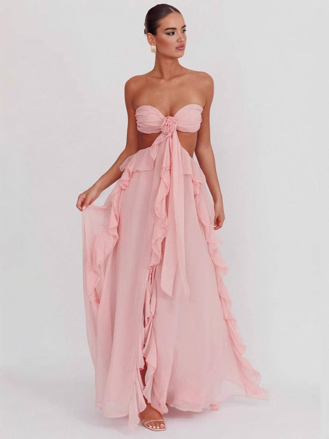 Lunessa – Draped chiffon – Evening gown-10178267218247-Ivory Ombre