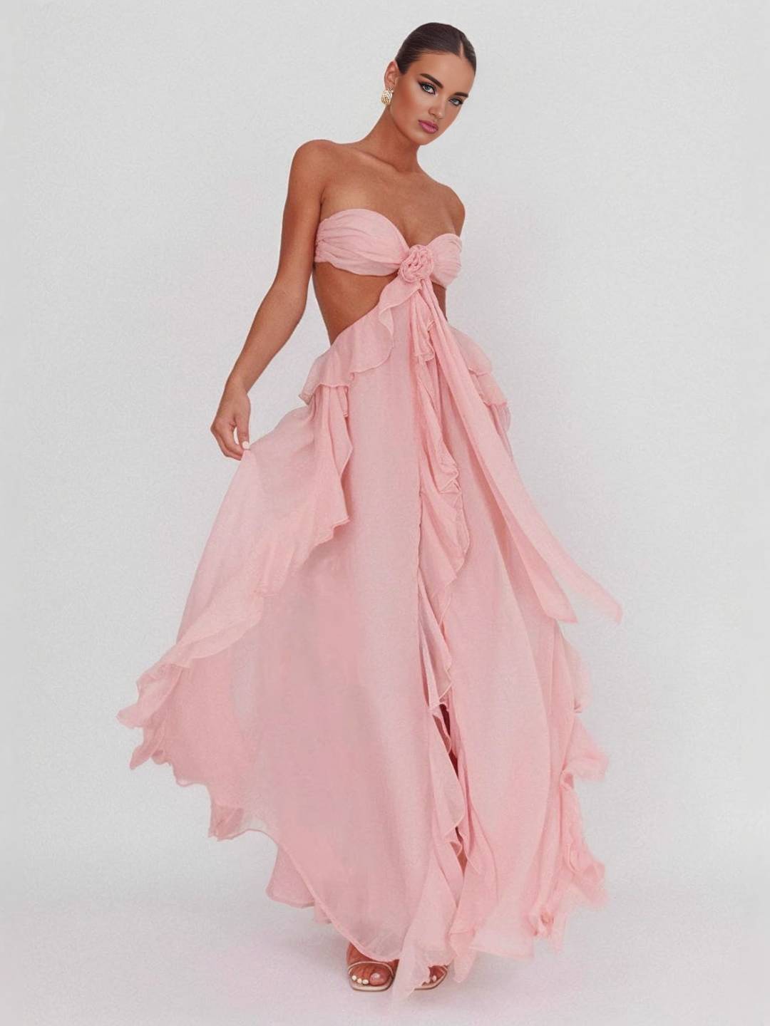 Lunessa – Draped chiffon – Evening gown-10178267218247-Ivory Ombre