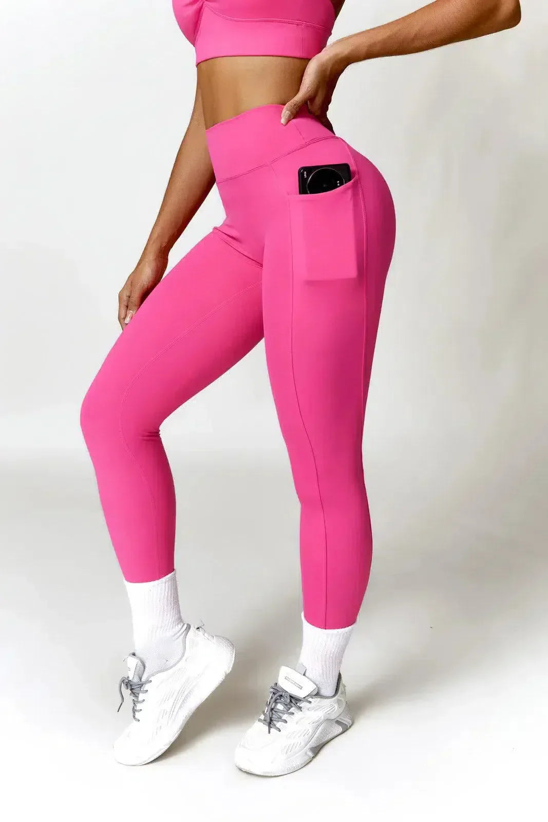 Lyselle – Side pocket – High-waisted leggings-10174781718855-Ivory Ombre