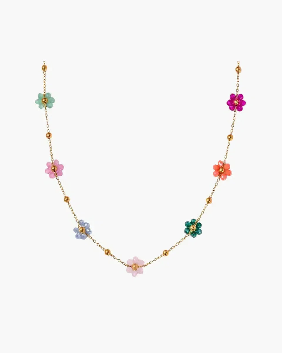 Maevia – Handcrafted floral beads – Flower pendant-10173355000135-Ivory Ombre