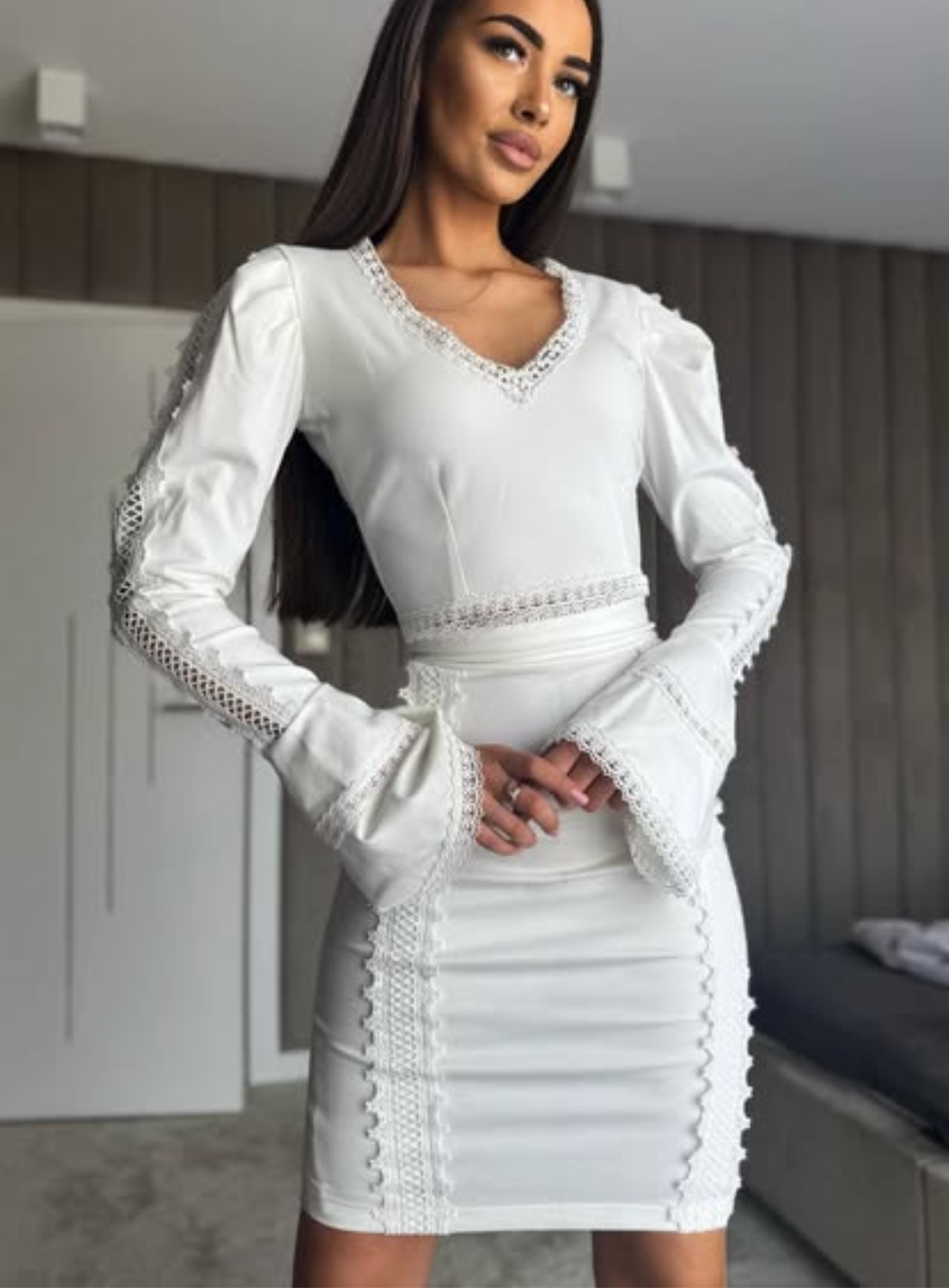 Marcella – Lace trim detail – Two-piece set