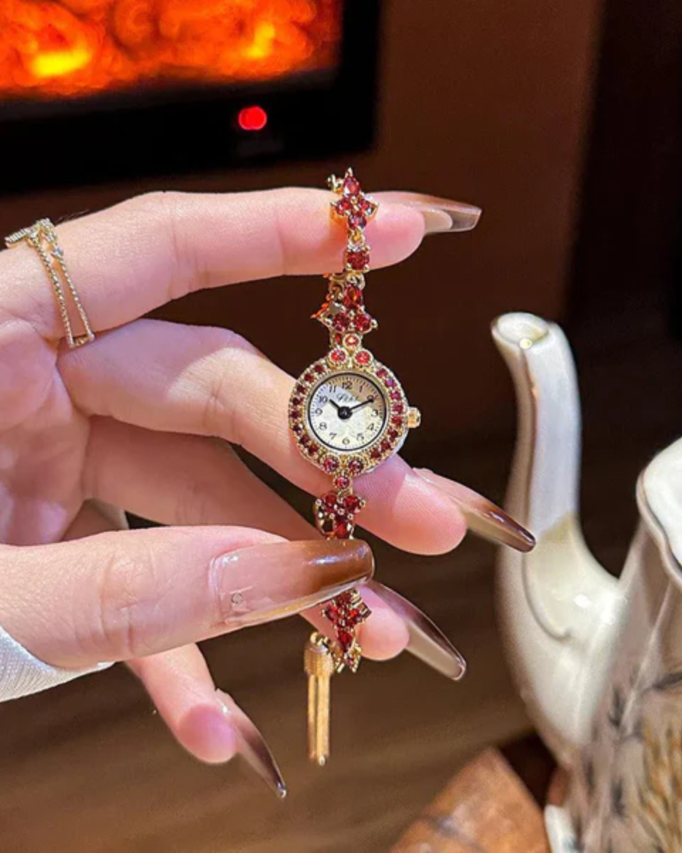 Matilde – Red gemstone accents – Vintage watch-10173356147015-Ivory Ombre