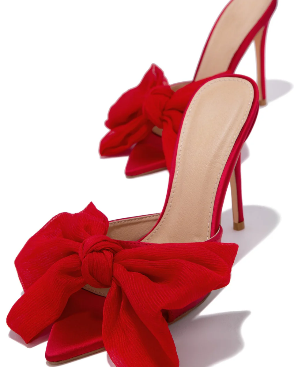 Melodia – Slip-on design – Oversized bow mule heels-10174764613959-Ivory Ombre